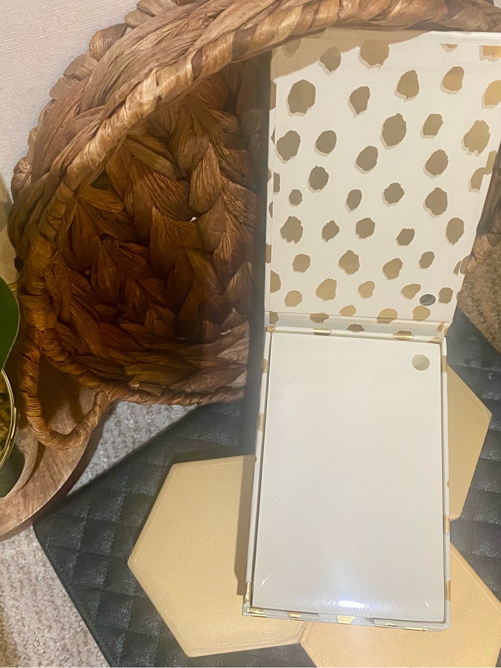 kate spade Gold and White Spot Notepad